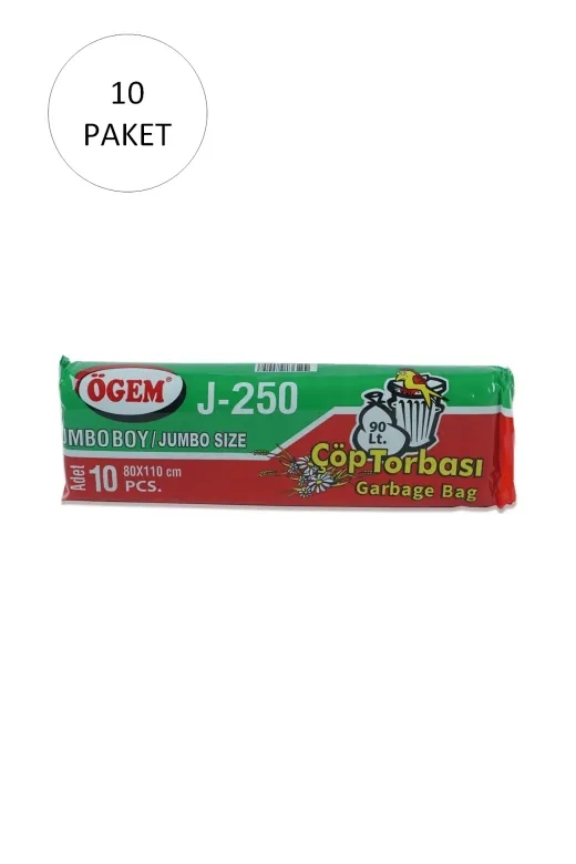 Toptan Bulurum TB318TB656852 Jumbo Boy Çöp Torbası 80 X 110 Cm 10 Lu Rulo X 10 Paket = 100 Adet Siyah