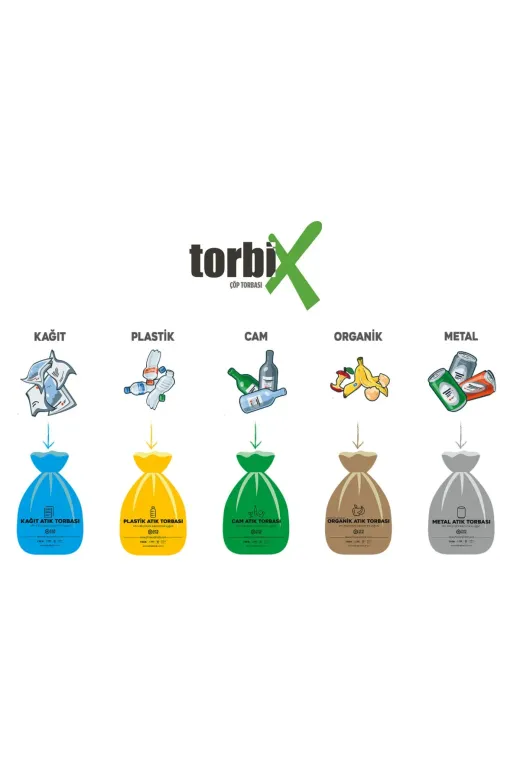TORBİX 868555621511 Sıfır Atık Çöp Poşeti Organik Atık Kahverengi 80*110 Cm 800 Gr 10 Rulo