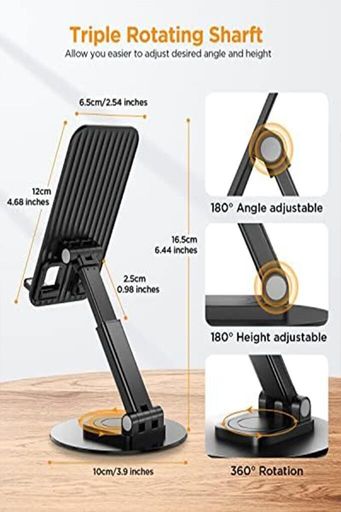 Torima Jx-036 Siyah 360 Derece Dönebilen Masa Üstü Telefon Tutucu