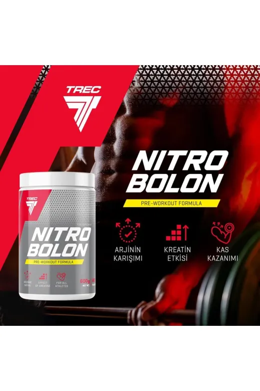 Trec Nutrition trecnitrooo Trec Nitrobolon Pre-Workout Tropikal Meyve Aromalı 600G | Antrenman Öncesi Takviye | 40 Servis