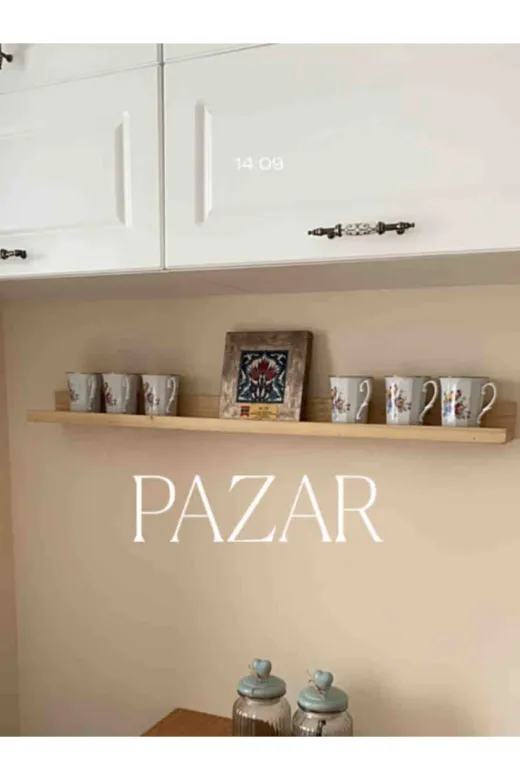 TREE MAN İSMET PERİM TYC00420877458 Ahşap Çerçeve Rafı Ahşap Duvar Rafı Dekoratif Raf Doğal 60Cm