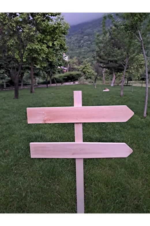 TREE MAN İSMET PERİM TYC00838211981 Ahşap Yön Tabelası, Bahçe Yön Levhası Ölçüler, 50Cm Genişlik, 125Cm Yükseklik