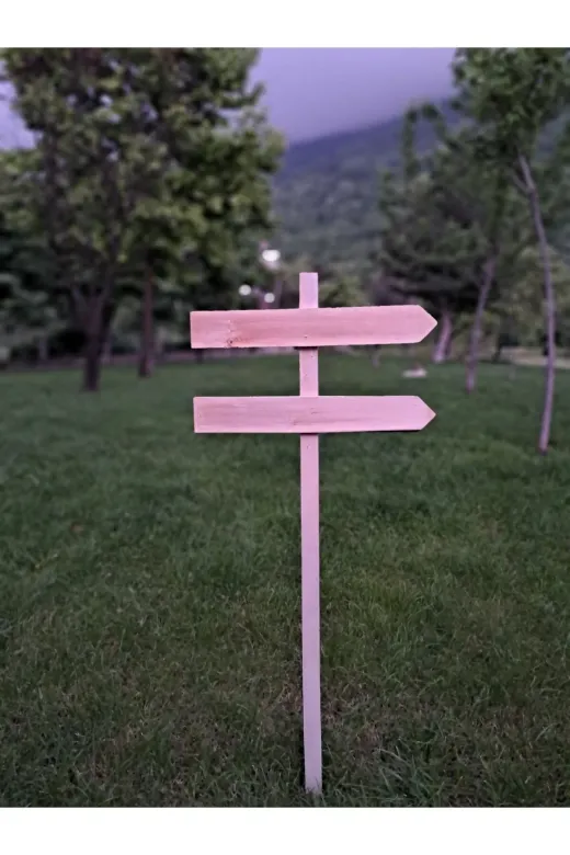 TREE MAN İSMET PERİM TYC00838211981 Ahşap Yön Tabelası, Bahçe Yön Levhası Ölçüler, 50Cm Genişlik, 125Cm Yükseklik