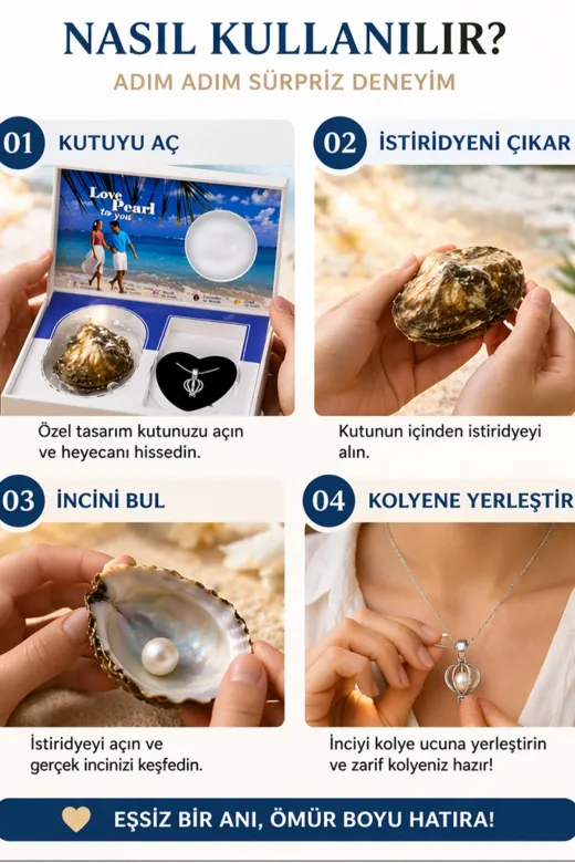 Trend Mixs 221000044 İstiridye İçinde Gerçek İnci Kolye