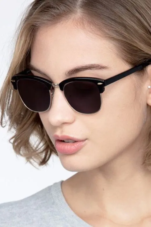 TrendMilano SC3016 Güneş Gözlüğü Clubmaster-Siyahcam-Goldcerceve