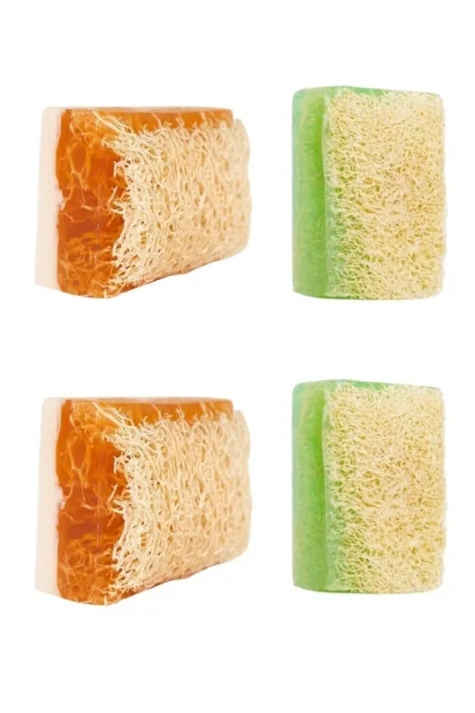 TrendMilano SC440628 El Yapımı Doğal Kabak Lifli Eşek Sütü Bal& Aloe Vera Sabun 4'lü Set 400Gr