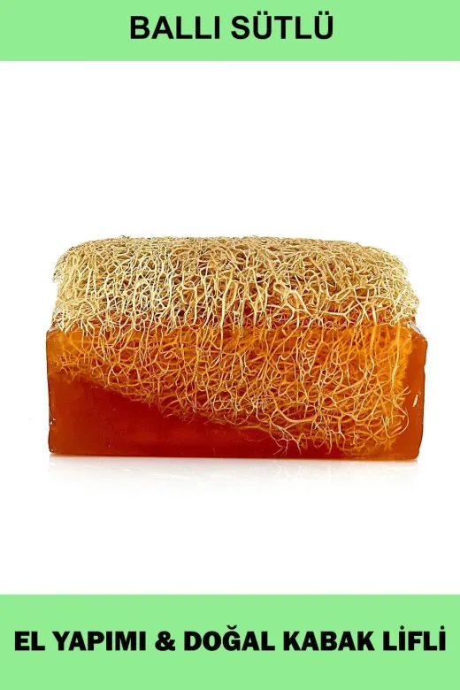TrendMilano sc669856985 Ballı Sütlü - %100 El Yapımı Doğal Kabak Lifli Ballı Sütlü Sabun 120 Gr