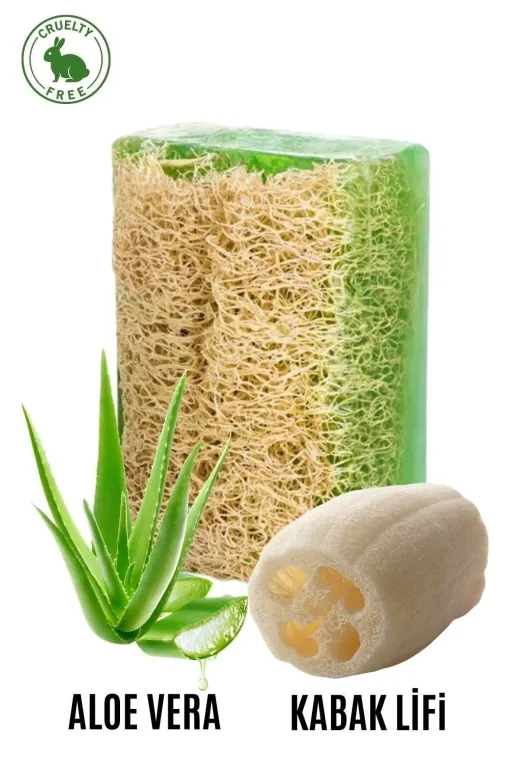 TrendMilano SC6698574 Aloevera Ve Kabak Lifli Sabun - %100 Vegan + El Yapımı + Doğal Nem Veren Sabun - 130 Gr