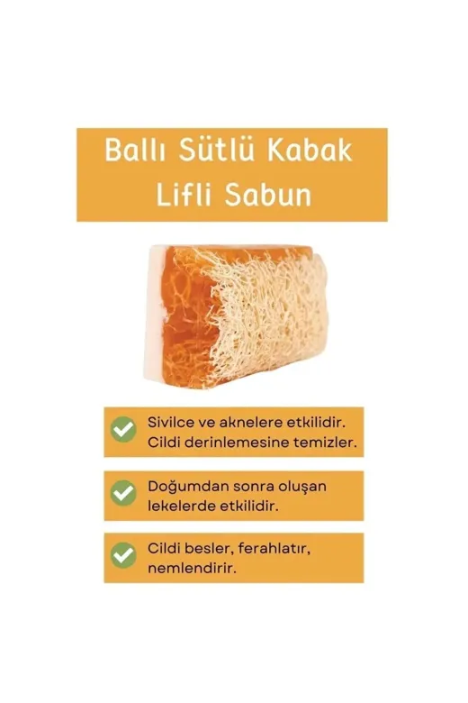 TrendMilano SC774747 Doğal Kabak Lifli Eşek Sütü Ballı& Aloe Vera Sabunu 2Li Set Sabunseti