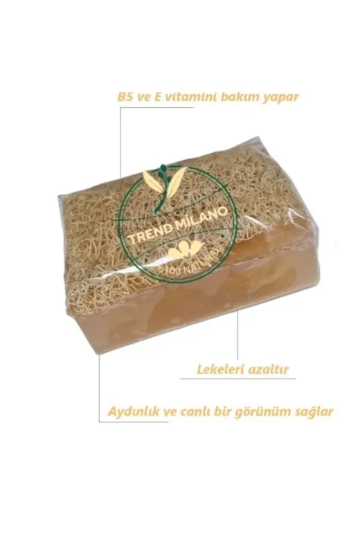 TrendMilano scd5554214 %100 El Yapımı Doğal Kabak Lifli Pirinç Özlü Premium Peeling Etkili Yüz, El, Vücut Sabunu