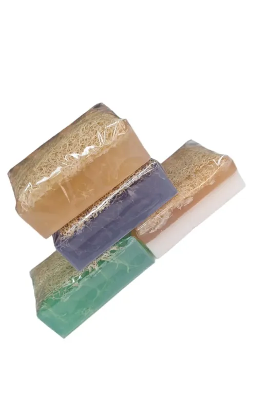 TrendMilano TM4LÜSET 4 Lü Set Doğal Kabak Lifli Sabun Aloe Vera - Lavanta - Pirinç Özlü -Eşeksütlü Ballı