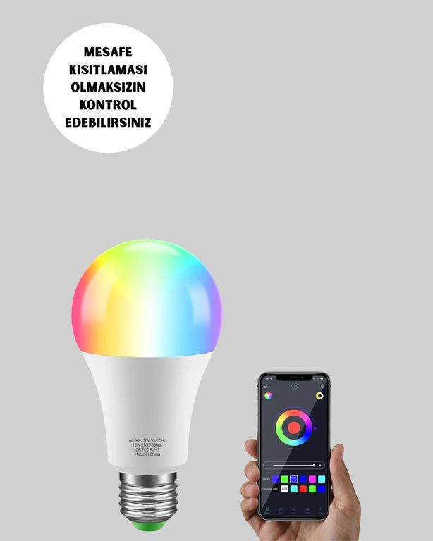 TRİTHLTXUCZZZRGBLAMBAAAA-1-BLNCCC Uzaktan Kumandalı Akıllı Led Ampul, Enerji Tasarruflu Diğer