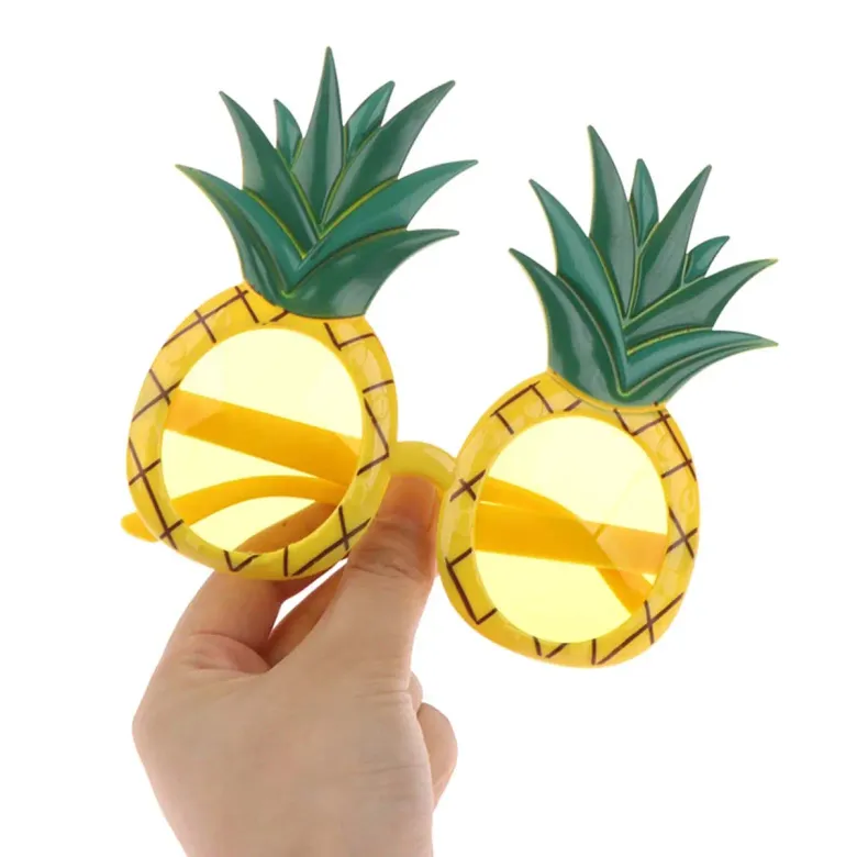 Tropikal Hawaii Ananas Şekilli Parti Gözlüğü 9.5 x 14 cm (4745)