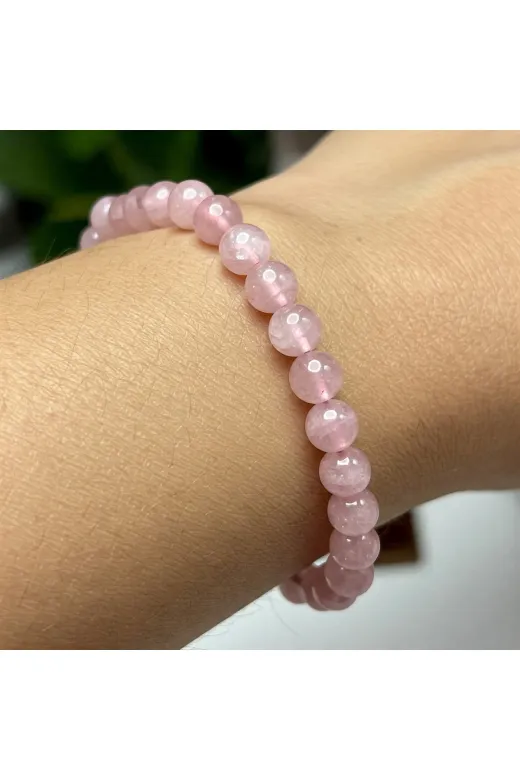 ttasdevri TYC18352A2626844C51D13700 Pembe Kuvars Doğal Taş Bileklik 6Mm Pembenin En Güzel Tonlarında
