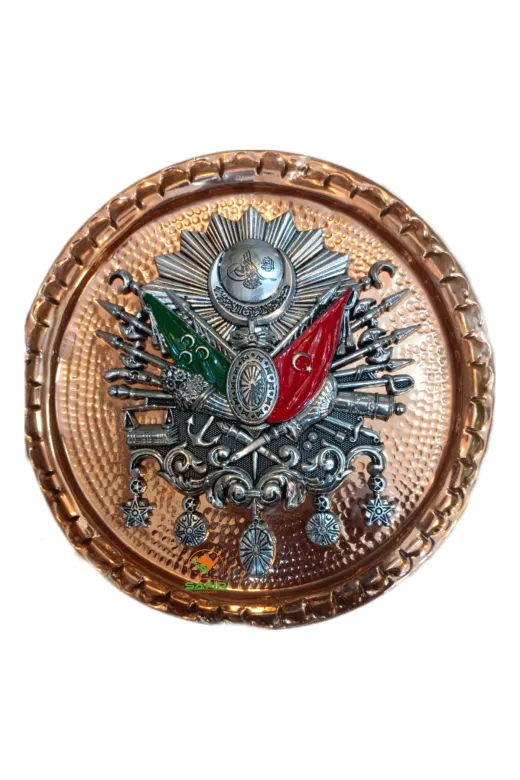 TUĞRA 30 CM 02 Bakir Tablo Osmanli Tuğrasi Armasi Bakir Duvar Tablosu 30 Cm Ebatli A++ Kalite Safir Tablo