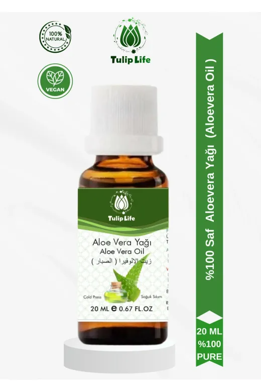 tulip life %100 Saf Ve Doğal Aloevera Yağı ( Aloevera Oil ) 20 Ml