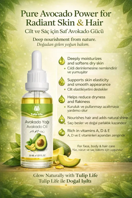 tulip life avakadonew Natural & Pure Avakado Yağı 30 Ml