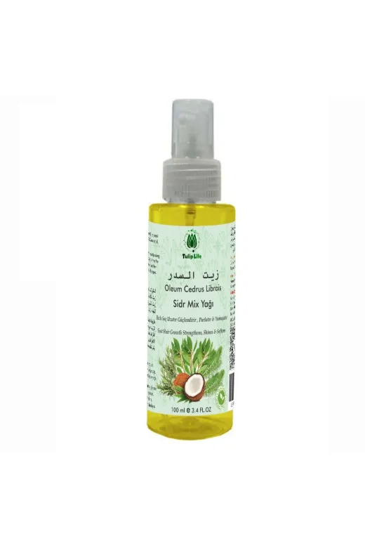 tulip life sidr1 Sidr Mix Yağı Hızlı Saç Uzatıcı , Güçlendirici , Saç Dökülmesine Karşı Ve Yumaştıcı 100 Ml
