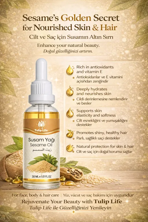 tulip life susamnew Natural & Pure Susam Yağı 30 Ml