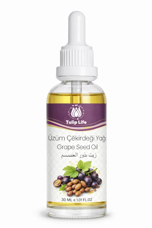 tulip life üzüm1 Natural & Pure Üzüm Çekirdeği Yağı 30 Ml