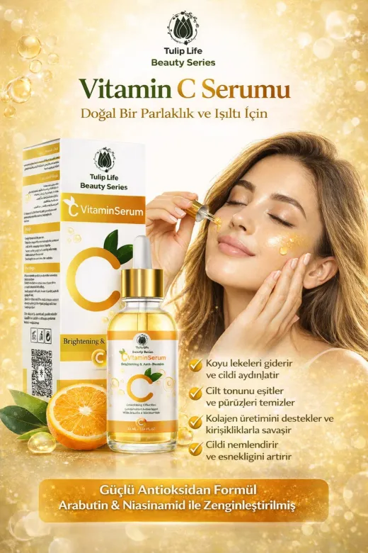 tulip life VİTAMİNC11 Vitamin C Serum For Glowing & Even Skin Tone | Anti-Spot Care With Arbutin + Niacinamide Serum 30Ml