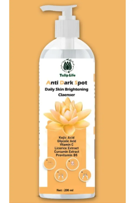 tulip life YÜZ1 Kojik Asit Glikolik Asit Vitamin C Licorice Ve Curcumin Extract Yüz Temizleme Jeli 200 Ml