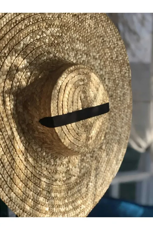 Tulum Ince Maxi Doğal Hasır Şapka