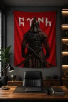 Türk Serisi Duvar Örtüsü Wall Tapestry Kalın Kumaş Kaliteli Baskı