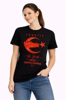 TÜRKİYE Ay Yıldız 2026 Dünya Kupasi Taraftar Forma T-Shirt - Siyah - S - Siyah