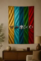 Türkün İzleri – Türk Devletleri Sembolleri Duvar Örtüsü Wall Tapestry
