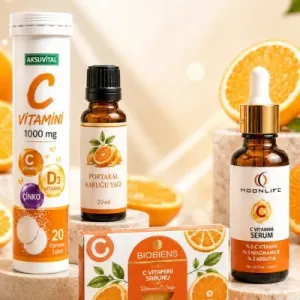 Turuncu Işıltı Seti - C Vitamini Efervesan & C Vitamini Sabun & Portakal Kabuğu Yağı & C Vitamini Serum