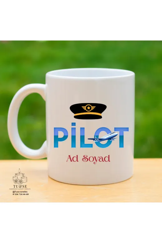 Tu&Se Candles ?‍✈️ Göklerin Hakimi İçin – Pilot Temalı Kupa Bardak