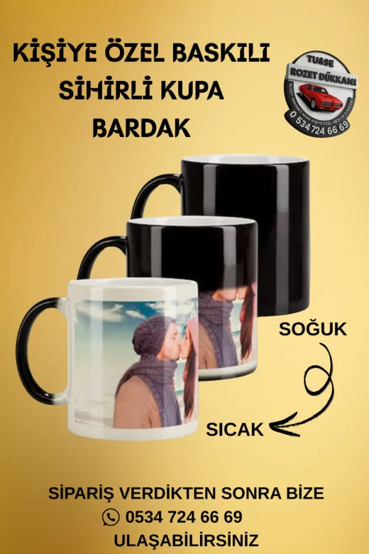 Tu&Se Candles Sihirli Kupa – Kişiye Özel Baskılı Isıya Duyarlı Bardak