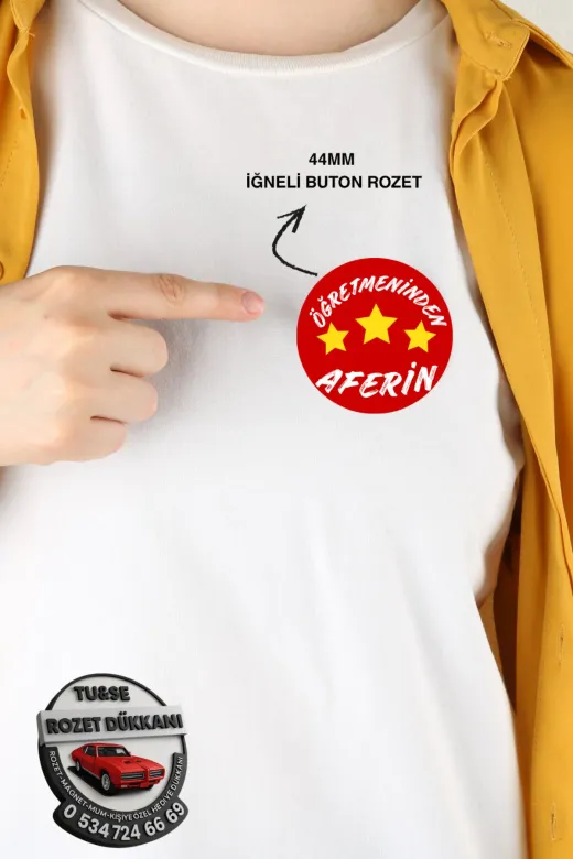 tuse rozet dükkanı 20 Adet Öğrenci İğneli Rozet Öğrenciler Için 44Mm Buton Rozet, 20 Adet İğneli Buton Rozet