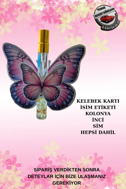tuse rozet dükkanı 20’li Kelebekli Sprey Kolonya Nişan Nikah İçin 20’Li Kelebek Sprey Kolonya Seti