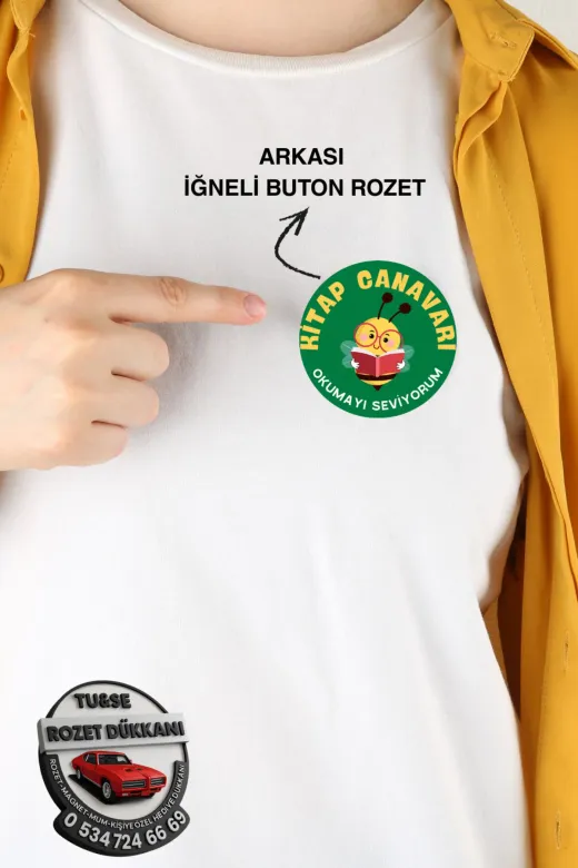tuse rozet dükkanı 44Mm Kitap Canavarı Rozeti | Öğrenci Okul Rozeti
