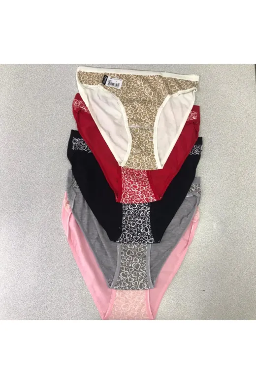 Tutku 0537 12'li Paket Bayan Kadın Desenli Bikini Külot Asorti Kilot