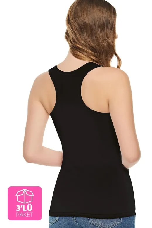 Tutku Elit BYN200303 Kadın Siyah Modal Elastan Spor Atlet 3'lü Paket Elt2003