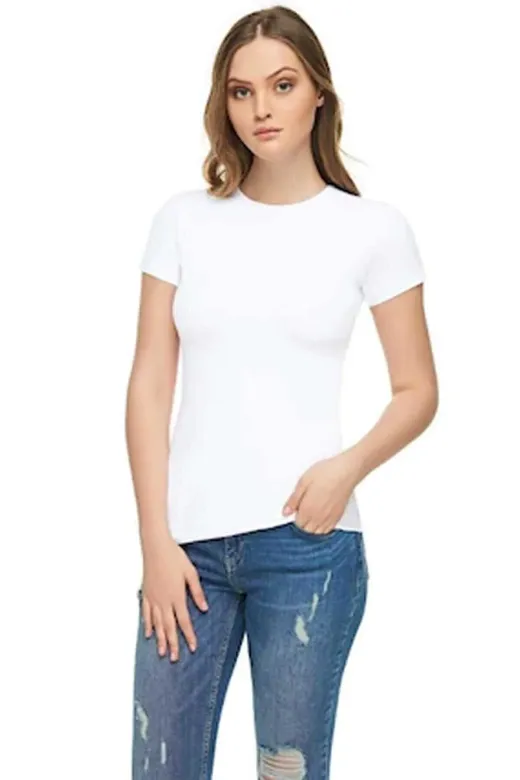 Tutku ELT2202 E Kadın Beyaz Elastan Likralı Pamuklu Body Beyaz Xl