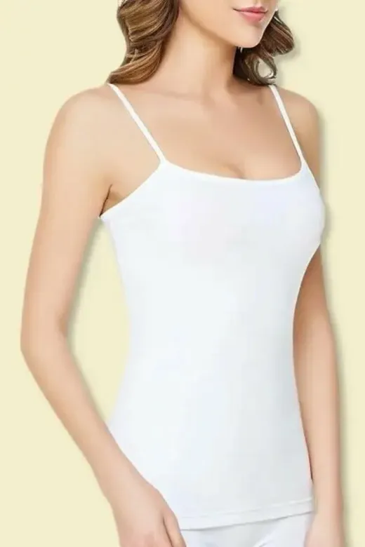 Tutku KTİP0135612 Kadın Beyaz İp Askılı 12'li Atlet