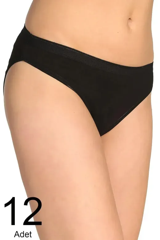 Tutku SN-0635 Karışık Renk Bikini Çorap Hediyeli 0635 Suyolu Bikini Kadın Bikini 12 Adet