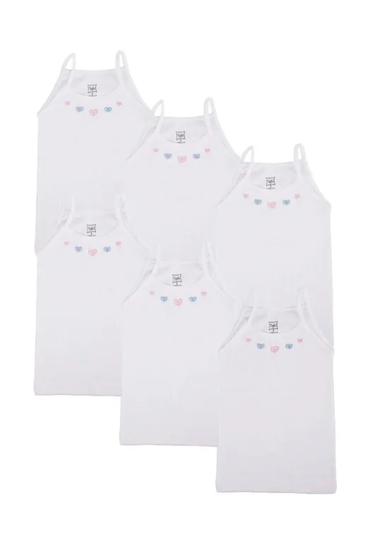 Tutku T-8680508945144 Kız Çocuk Beyaz Ip Askılı Atlet