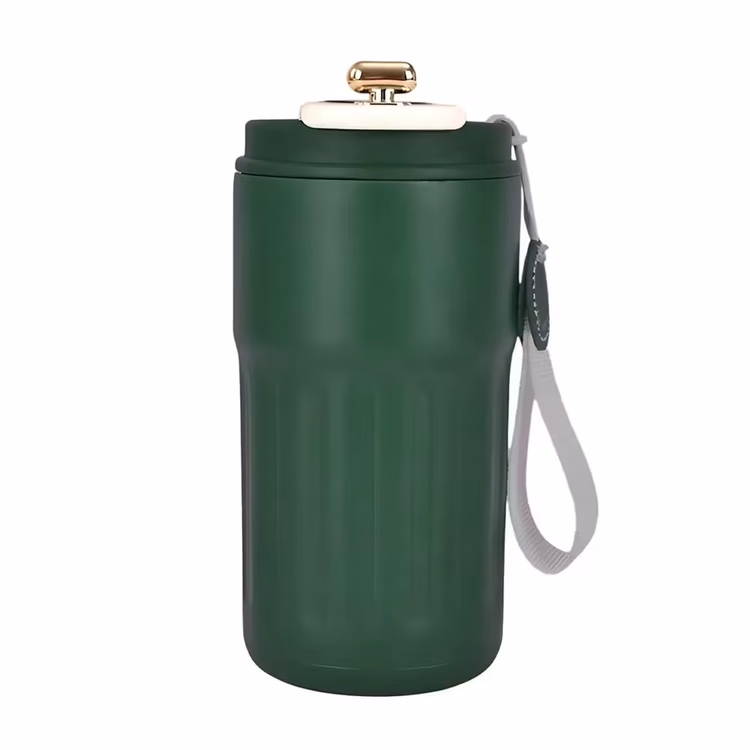 Tutma Askılı Yeşil Renkli Dereceli Akıllı Termos 450ML