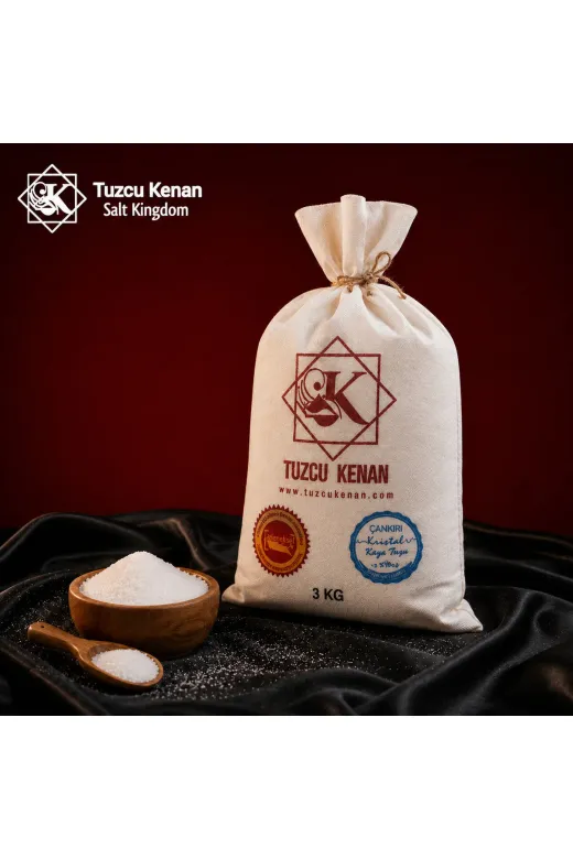 TUZCU KENAN CKR-KAYA-TUZ-3KG Doğal Çankırı Kristal Kaya Tuzu 3 Kg Sofralık Yemeklik Tuz