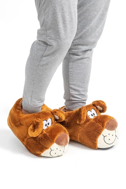 Twigy YY0282 Fibert Erkek Hayvanlı Panduf Kahverengi 40/45