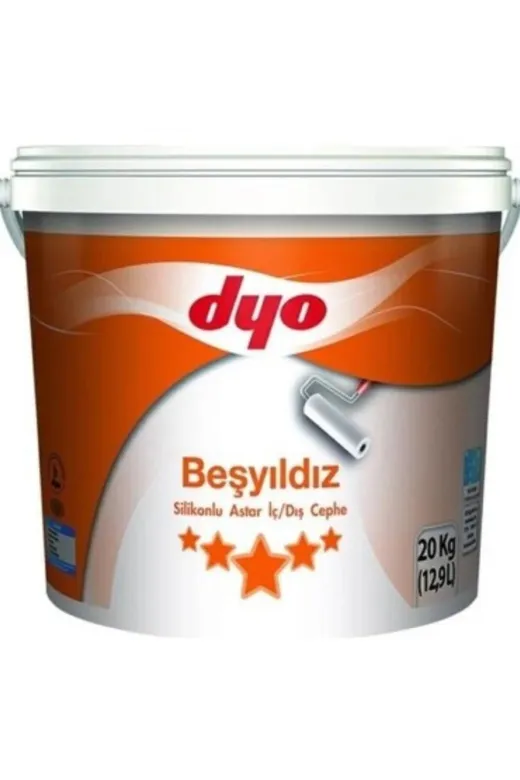 Twin Store MEYMAINMEY018693513645176 Mey İthalat® Beşyıldız Silikonlu İç Dış Astar 20 Kg Beyaz