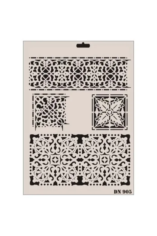 Twin Store MEYMAINMEY019996670060745 Mey İthalat® Dantel Seri Dn-905 Stencil 35X25 Cm