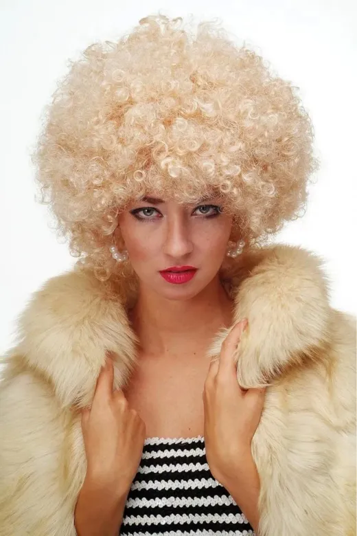 Twin Store MEYMAINMEYXT102006 Mey İthalat® Altın Renk Kıvırcık Afro Bonus Peruk Saç Parti Peruğu Platin Gold