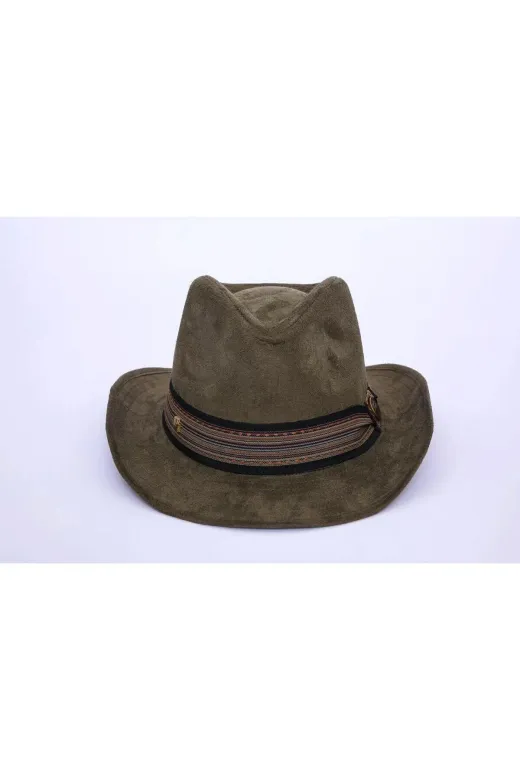 twingold AB01007.013 İsme Özel Süet Kovboy Fötr Şapka - Ab01007 - Haki