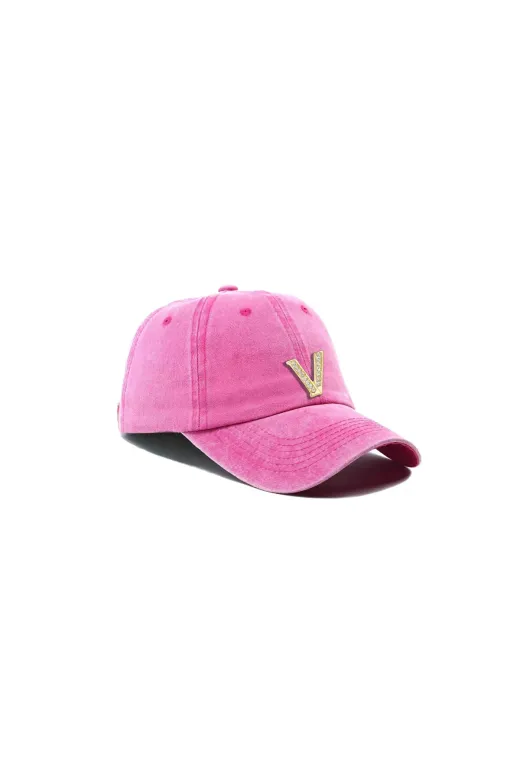 twingold AB01010.011 İsme Özel Yıkamalı Kep Şapka - Ab01010 - Pembe